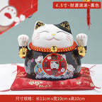 Lucky Cat Ceramic Home Ornament Creative Japanese-style Fortune Cat Small Pocket Store Opening Event Gift Wholesale