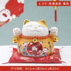 Lucky Cat Ceramic Home Ornament Creative Japanese-style Fortune Cat Small Pocket Store Opening Event Gift Wholesale