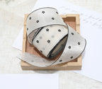 Flocking small flower bow polka dot yarn with hair accessories DIY handmade streamer polka dot black and white snow yarn with decorative streamer