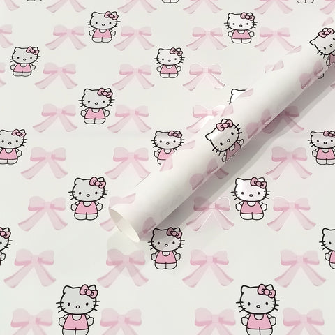 Cross-border foreign trade explosion kitten bow flower wrapping paper flower packaging waterproof floral packaging material