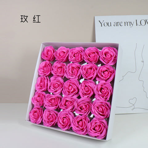 Artificial flower five-layer rose soap flower large flower head soap flower gift box bouquet flower shop festival supplies manufacturer wholesale