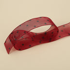 Spot 2.5cm star yarn with flower packaging ribbon polka dot snow yarn webbing bouquet bow ribbon