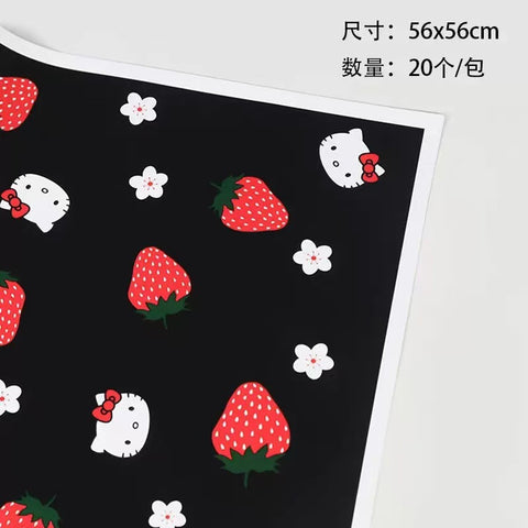 Childlike cute bouquet wrapping paper Ouya paper strawberry bouquet packaging waterproof flower shop floral supplies