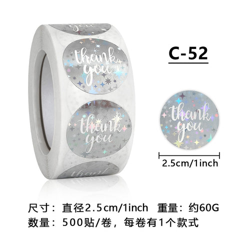 Die Cut Adhesive Aluminum Foil Laser Printed Custom Logo Thank You Labels Stickers for Small Business Gift