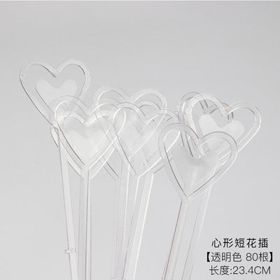 23 long bouquet plastic short insert greeting card card clip flower love insert card clip flower basket insert rod flower shop supplies