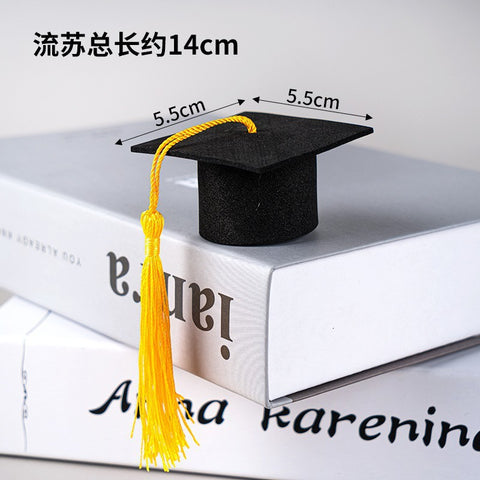 Graduation Season Students Mini Doctor Hat Cake Decorative Ornament Bachelor's Uniform High School Entrance Examination Graduation Ceremony Tassel Hat