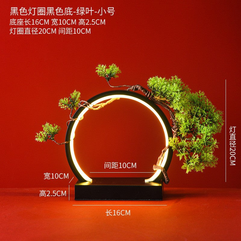 New Chinese LED lamp ring living room creative ornament Gundam background light gift home decoration flowing water ornament