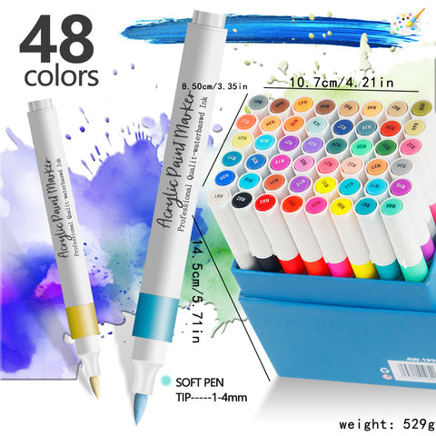 Genuine acrylic marker soft head waterproof quick-drying watercolor pen 80-color children's graffiti floral painting pen set