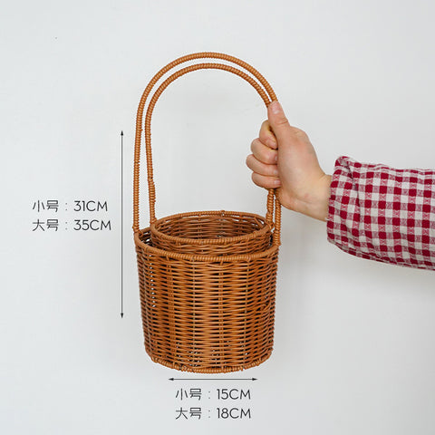 Gift box woven flower basket handmade straw basket outdoor camping home decoration teacher's day gift box