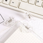 ins transparent mini love clip plastic test paper book folder heart-shaped decorative photo clip sticky note clip