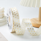 bronzing small love ribbon bow strap, gift box cake flower packaging ribbon handmade DIY ribbon