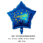 Cross-border hot-selling 18-inch graduation season aluminum foil balloons, round five-pointed star graduation hats, aluminum foil balloon venue decoration