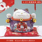 Lucky Cat Ceramic Home Ornament Creative Japanese-style Fortune Cat Small Pocket Store Opening Event Gift Wholesale