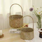 Nordic style seaweed woven basket wedding candy shop souvenir hand-held basket storage flower basket wedding must