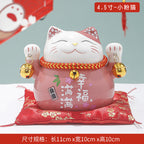 Lucky Cat Ceramic Home Ornament Creative Japanese-style Fortune Cat Small Pocket Store Opening Event Gift Wholesale