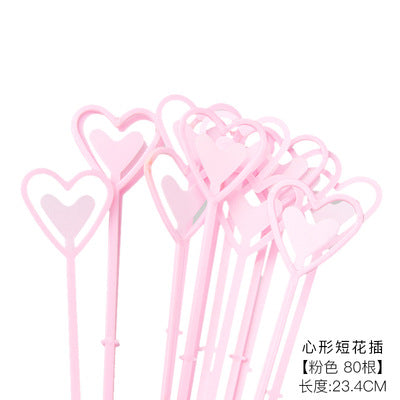 23 long bouquet plastic short insert greeting card card clip flower love insert card clip flower basket insert rod flower shop supplies