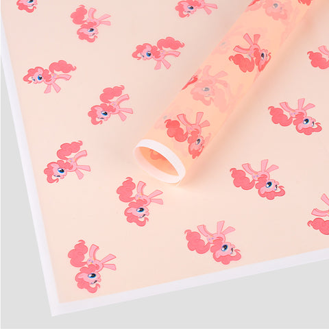 Cross-border hot-selling cartoon pony Baoli Ouya paper thickened waterproof flower flower paper pony head flower packaging material