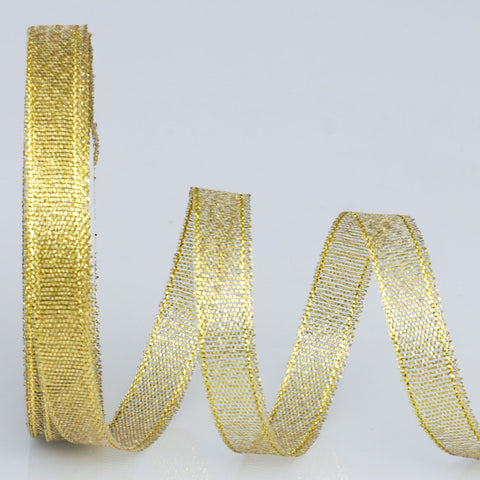 Horizontal striped gold-edged gold, silver, and scallion colored webbing, handmade DIY polyester fresh flower gift packaging ribbon, in stock, wholesale ribbon