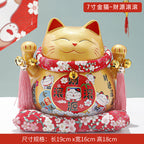 Lucky Cat Ceramic Home Ornament Creative Japanese-style Fortune Cat Small Pocket Store Opening Event Gift Wholesale