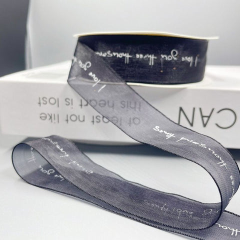 English alphabet transparent ribbon snow yarn belt chiffon webbing ribbon ribbon ribbon bouquet cake wrapping gift