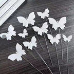 Vibrant Yellow Blue Pink Art Deco Paper Butterfly Cake Toppers for Home Decoration and Anniversary Celebrations