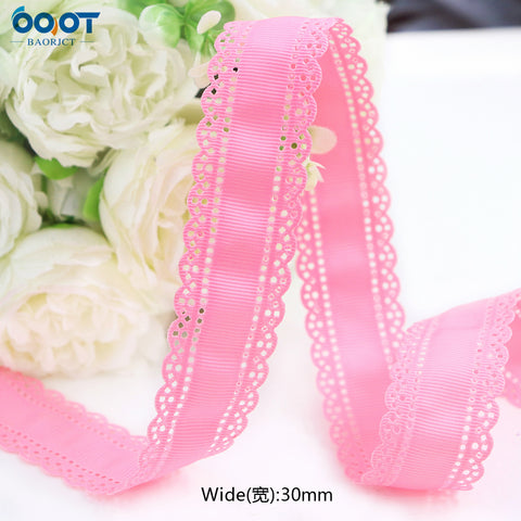 3cm Solid Color Lace Hollow Grosgrain Ribbon Eco-Friendly Durable Modern DIY Handmade Bow Headgear Hair Valentine's Day Wedding