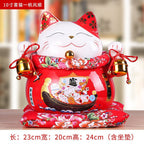 Lucky Cat Ceramic Home Ornament Creative Japanese-style Fortune Cat Small Pocket Store Opening Event Gift Wholesale
