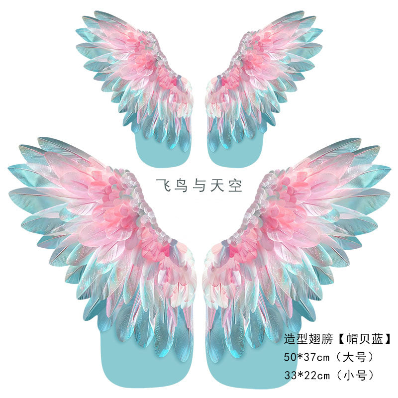 Birds and Sky Shaping Feather Wings Wrapping Paper Flower Bouquet Handmade DIY Floral Materials Mother's Day