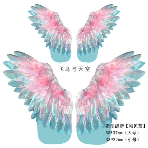 Birds and Sky Shaping Feather Wings Wrapping Paper Flower Bouquet Handmade DIY Floral Materials Mother's Day