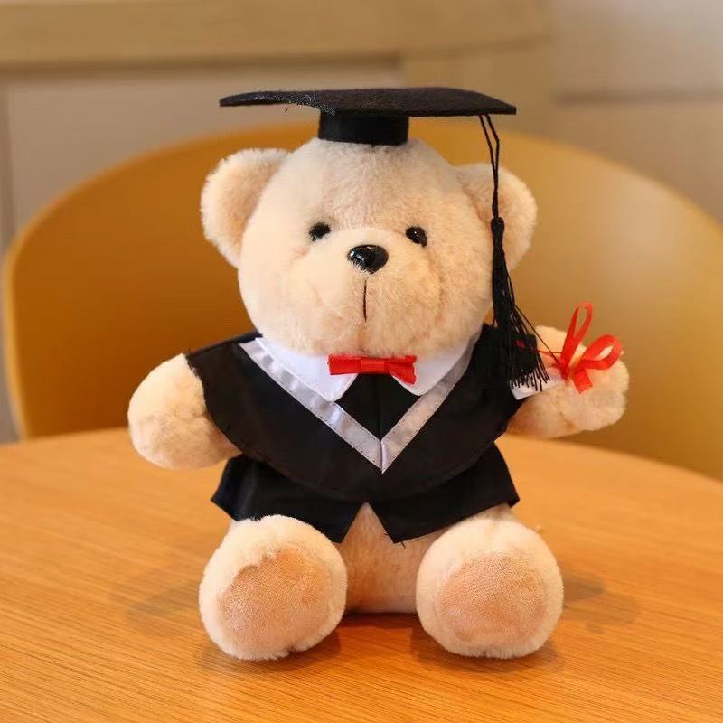 Dr. Bear doll bachelor suit teddy bear doll school gift plush toy graduation season gift bear