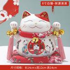 Lucky Cat Ceramic Home Ornament Creative Japanese-style Fortune Cat Small Pocket Store Opening Event Gift Wholesale