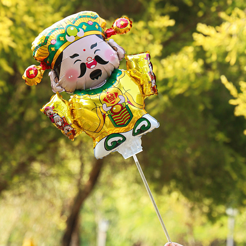 The new God of Wealth large clip balloon All the best cartoon aluminum film clip balloon stall good things recommended