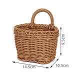 Japanese style rattan kitchen ginger and garlic storage basket kitchen utensils hanging basket indoor small items storage wall hanging basket portable small flower basket