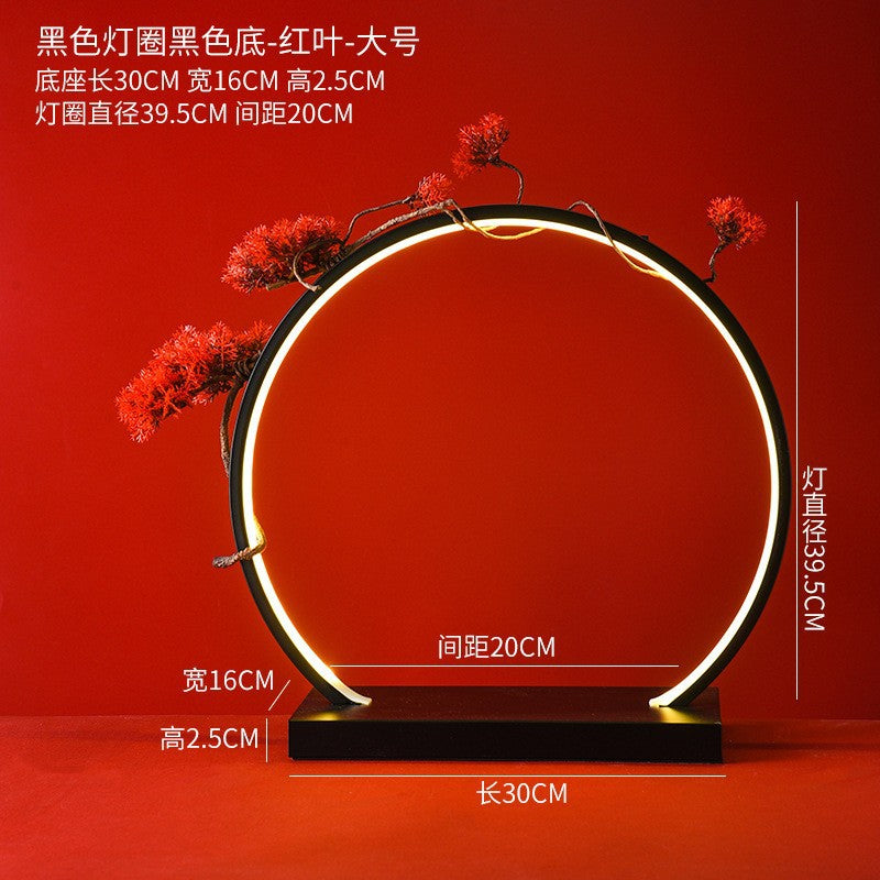 New Chinese LED lamp ring living room creative ornament Gundam background light gift home decoration flowing water ornament