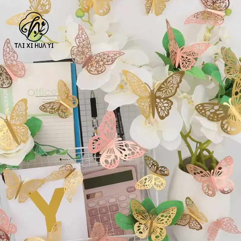 Colorful Butterfly 3D Wall Stickers Festival & Birthday Home Decoration Art Decorative Paper Main image