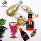 Party decoration, aluminum film balloons, cross-border arrangement, New Year's wine bottle, wine glass, birthday wine bottle, wine glass balloon wholesale