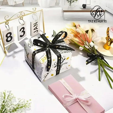 Flower companion shadow 2.5cm english only for you ribbon ribbon flower bouquet packaging silk ribbon cake gift box decorative ribbon