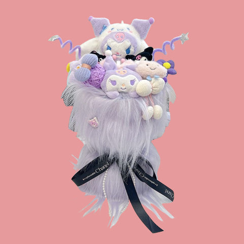 Valentine's Day Sanrio Wool Plush Flower Bouquet-Everlasting Environment-Friendly Birthday Gift for Girls & Mother's Day