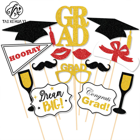 New graduation season creative shooting props graduation ceremony party decoration photo background plug flag