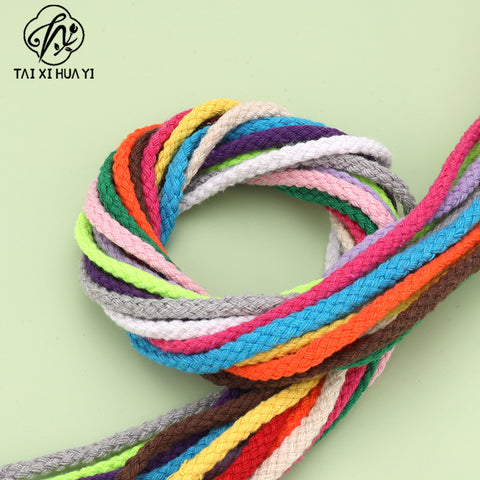 Spot 5mm colored eight-strand cotton rope, handmade DIY woven hemp rope, drawstring, trouser belt binding rope, hollow 8-strand cotton rope