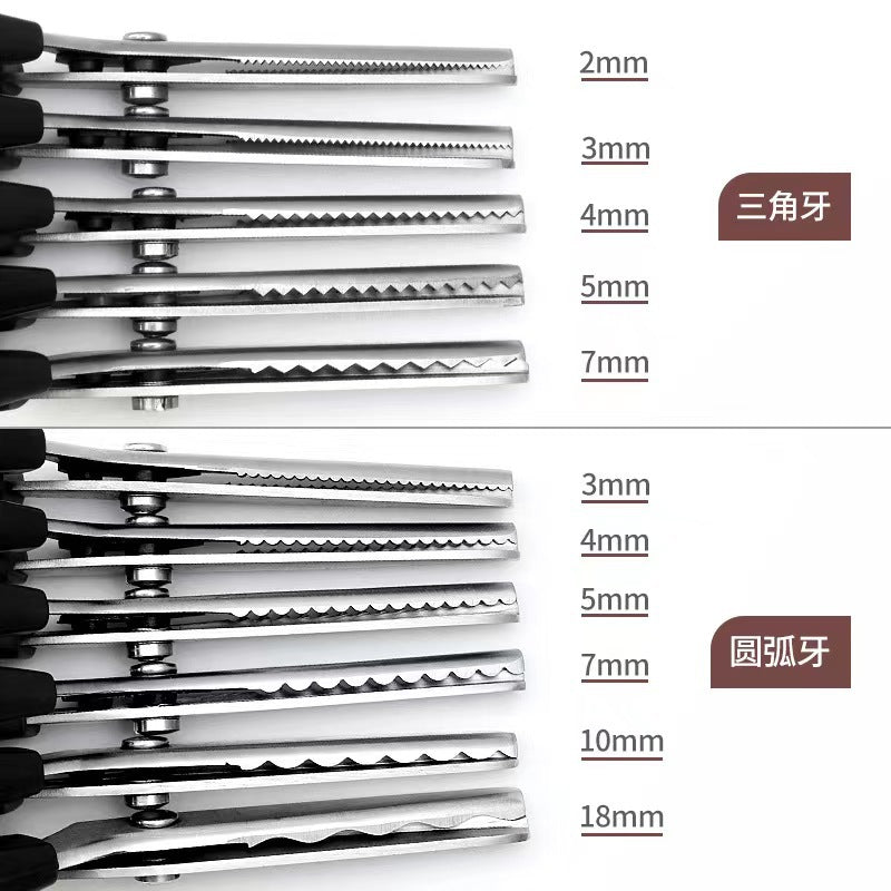 Tooth cloth scissors triangular dog teeth serrated tailor scissors handmade lace scissors arc wave scissors thread serrated scissors