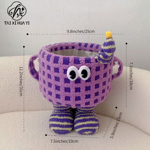Dopamine woven storage basket desktop living room entrance ornament large capacity small monster snacks doll storage basket