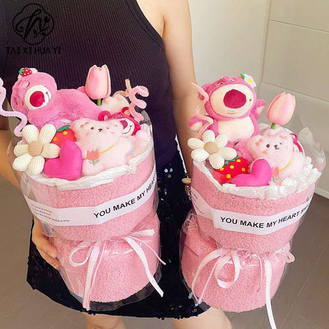 Factory Direct Supply Butter Bear Doll Bouquet UV Resistant Knit Valentine's Day Birthday Gift
