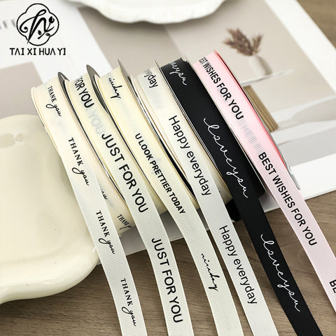 ins style English ribbed belt 1.5cm ribbon bow bouquet baking cake size 45 floral packaging ribbon
