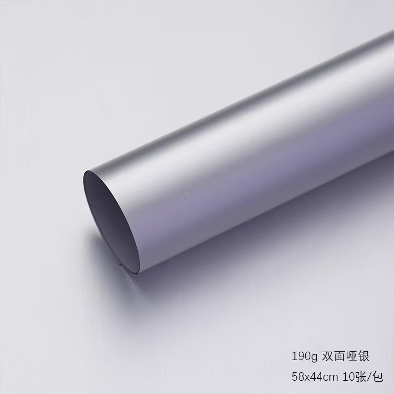 Valentine's Day silver stiff paper, high-end thickened double-sided matte silver modeling paper, silver cardboard bag flower material