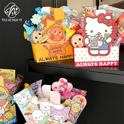 Children's Day Send Children Tide Play Series Tote Bag Cartoon DIY Coffee Milk Tea Decorative Flower Box Floral Packaging Materials