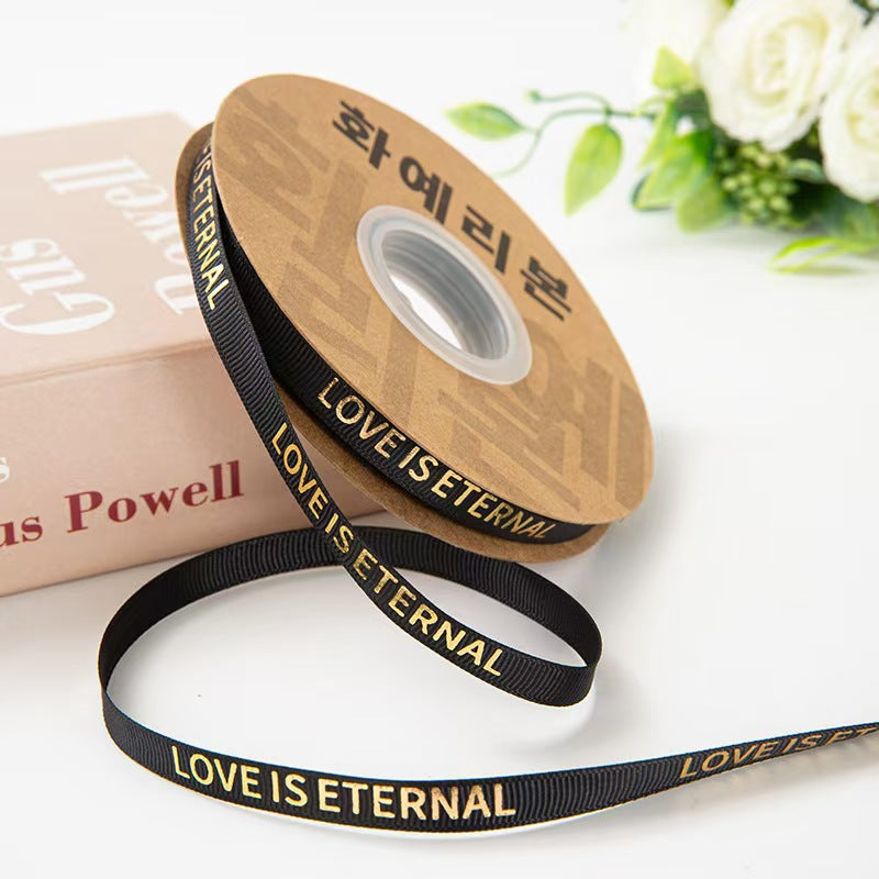 Valentine's Day flower shop floral supplies English threaded ribbon DIY bouquet ribbon material spot wholesale