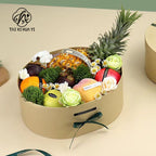 Dragon Boat Festival primary color kraft paper box flower bouquet flower arrangement box Dragon Boat Festival floral fruit box empty box simple flower shop packaging