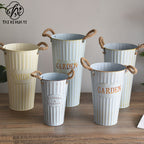 Retro old wrought iron waking flower bucket deep water flower arrangement bucket flower shop home living room decoration floor-to-ceiling iron flower bucket