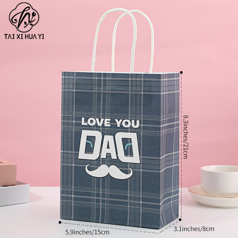 New Father's Day Gift Bag Holiday Tote Bag Packaging Bag Birthday Gift Bag White Cardboard Gift Paper Bag